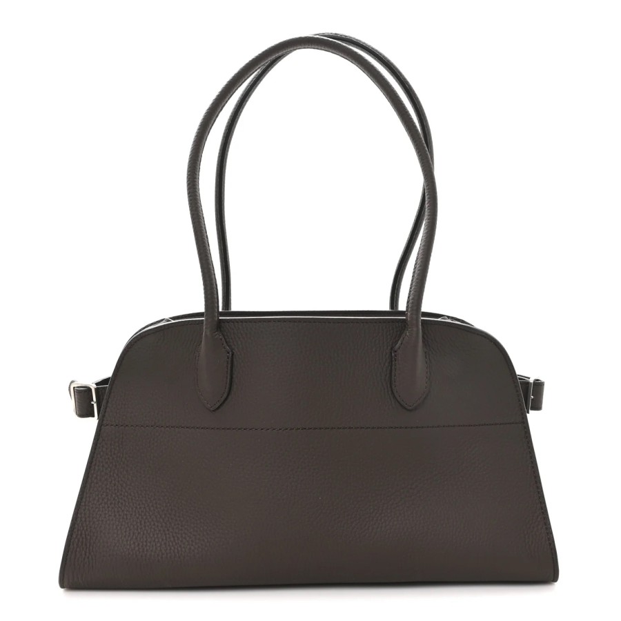 Matte Grained Calfskin Margaux Shoulder 12 Boulder