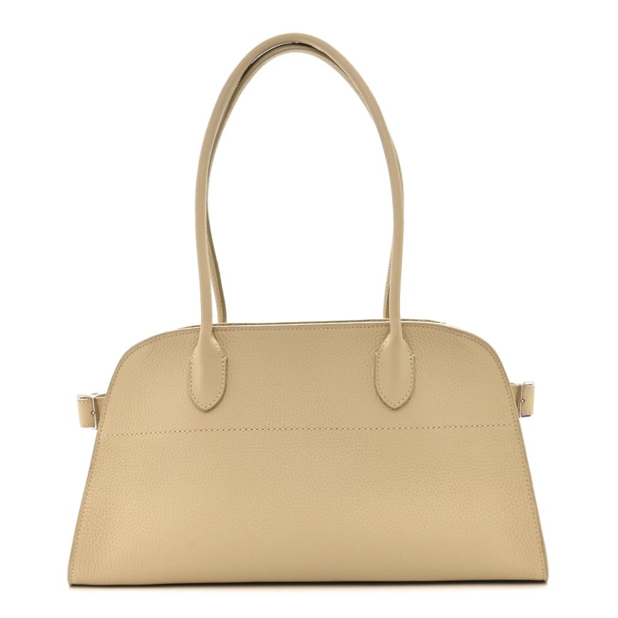 Matte Grained Calfskin Margaux Shoulder 12 Boulder