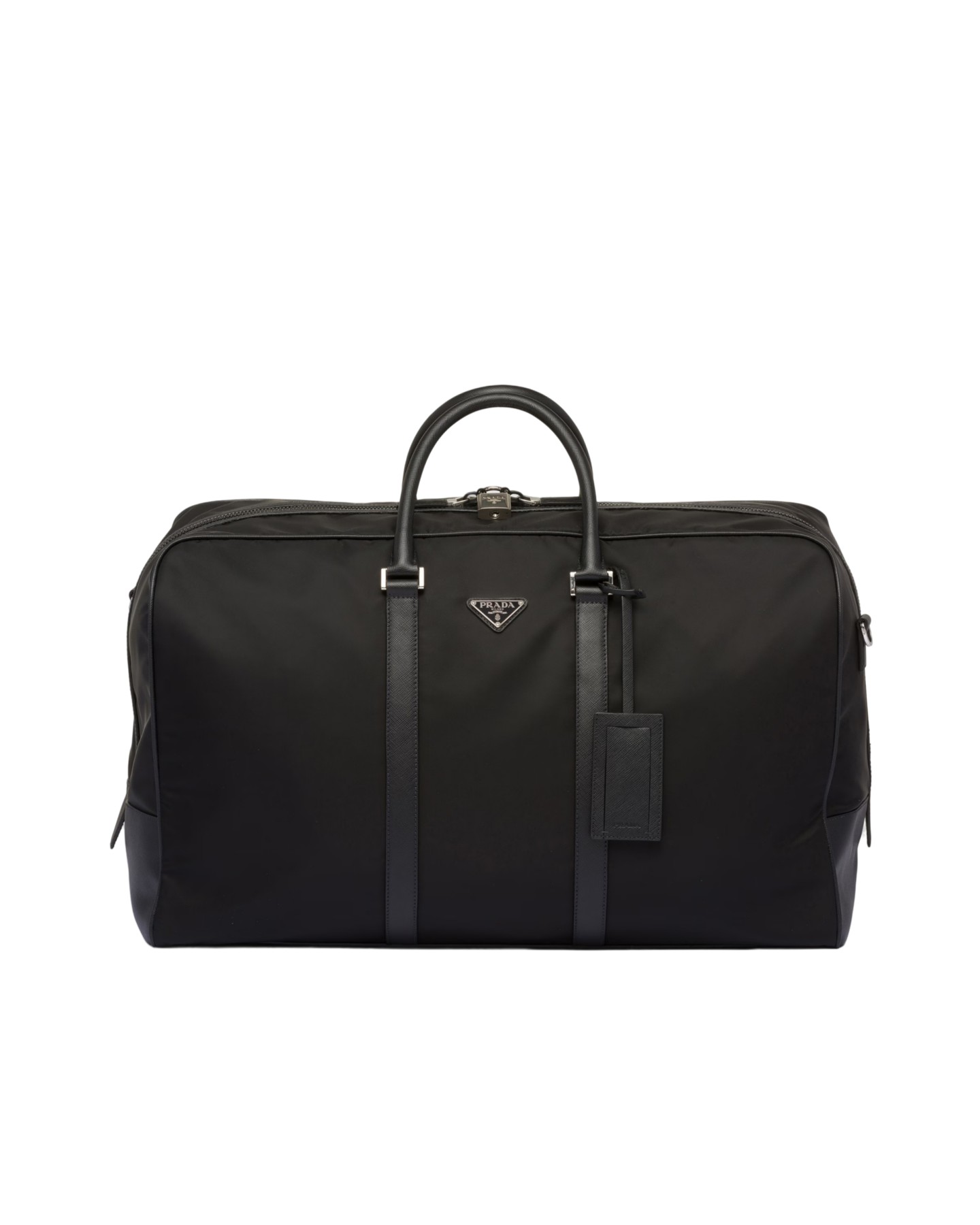 2VC013 Re-Nylon And Saffiano Leather Duffle Bag
