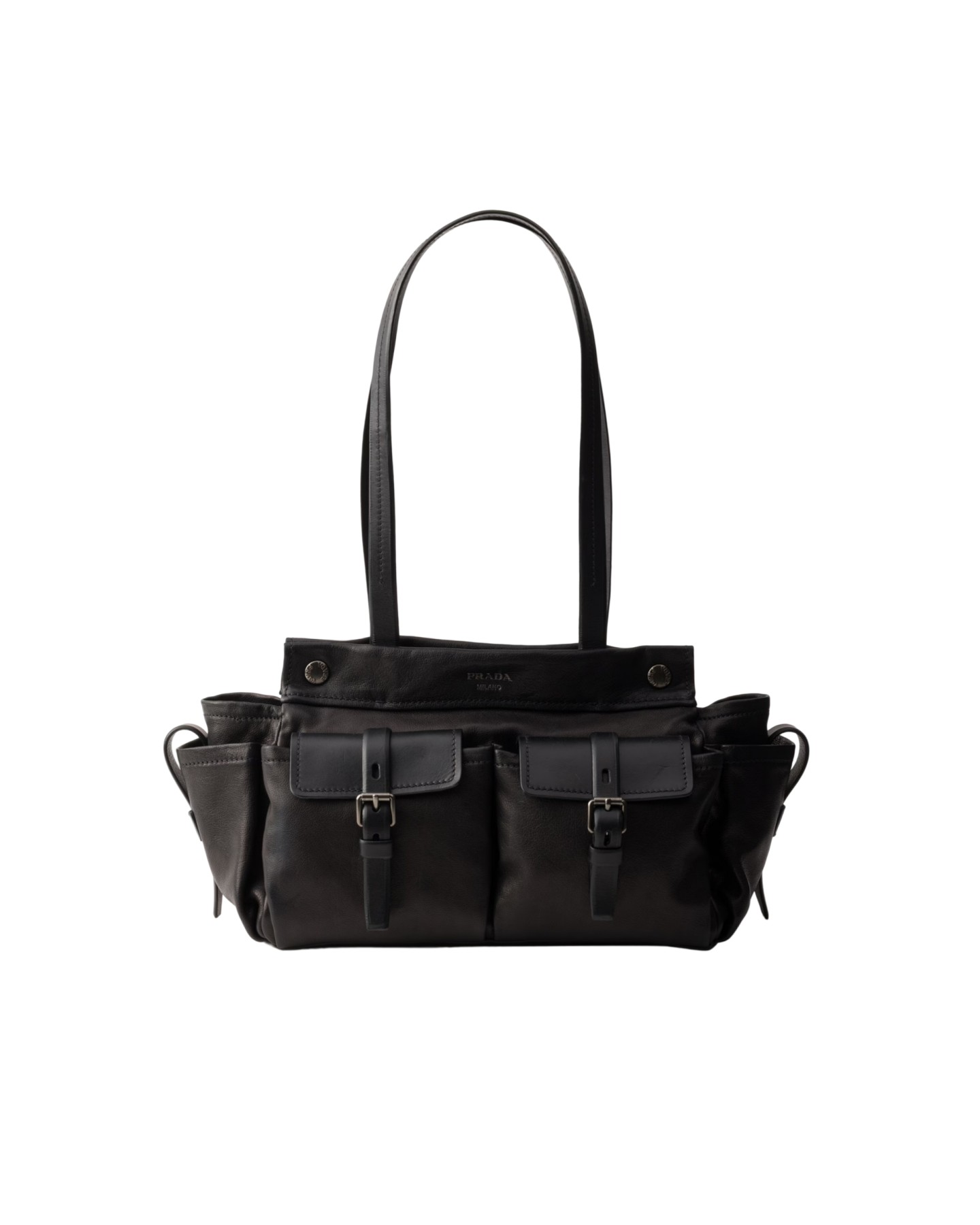 1BG645 Route Medium Leather Tote Bag