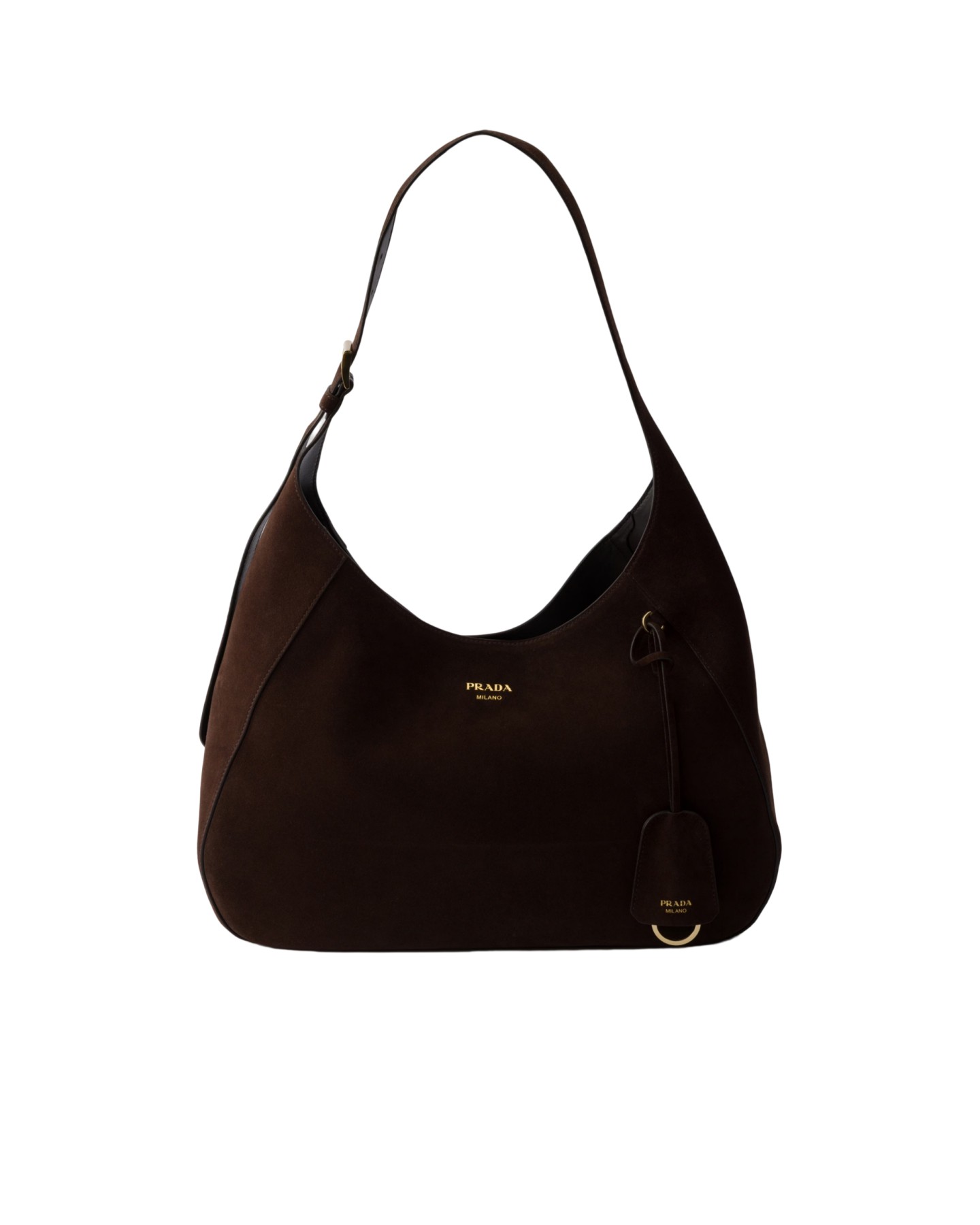 1BC300 Prada Boogie 中号麂皮手袋