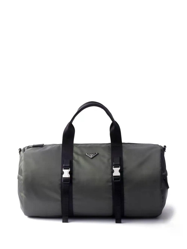 2VC015 Re-Nylon And Saffiano Leather Duffle Bag