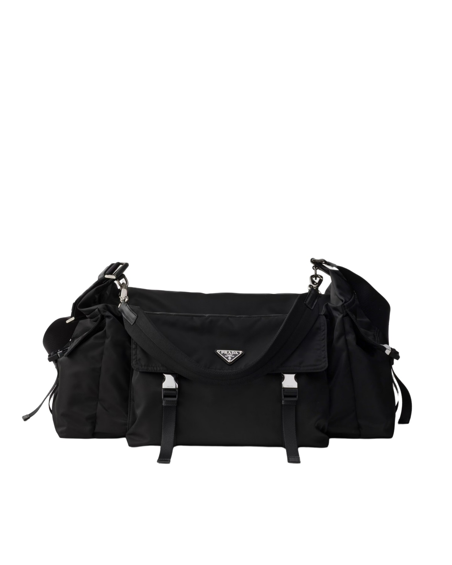 2VC057 Re-Nylon And Saffiano Leather Duffle Bag