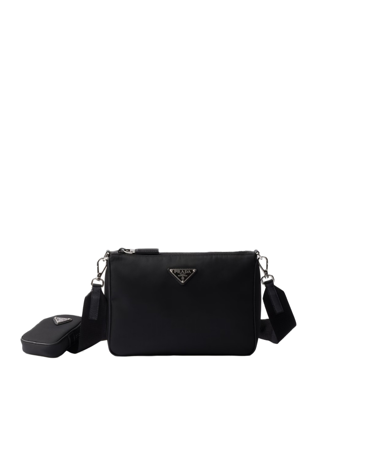 2VH113 Re-Nylon And Saffiano Leather Shoulder Bag