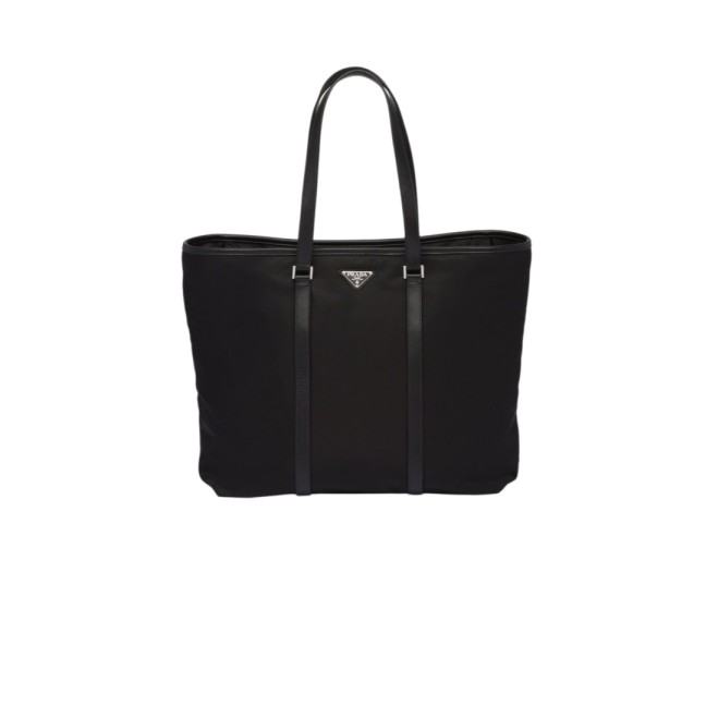 2V112 Re-Nylon And Saffiano Leather Tote Bag