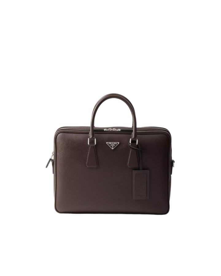 2VE022 Leather Work Bag 十字纹